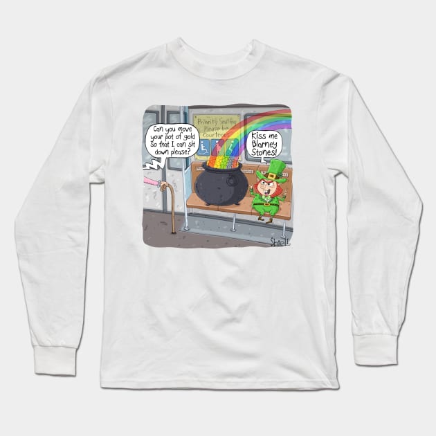 Angry Leprachaun Long Sleeve T-Shirt by macccc8